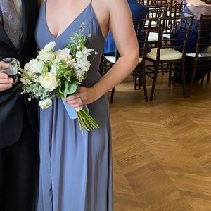 Full length bridesmaid dress, size 2, storm grey color